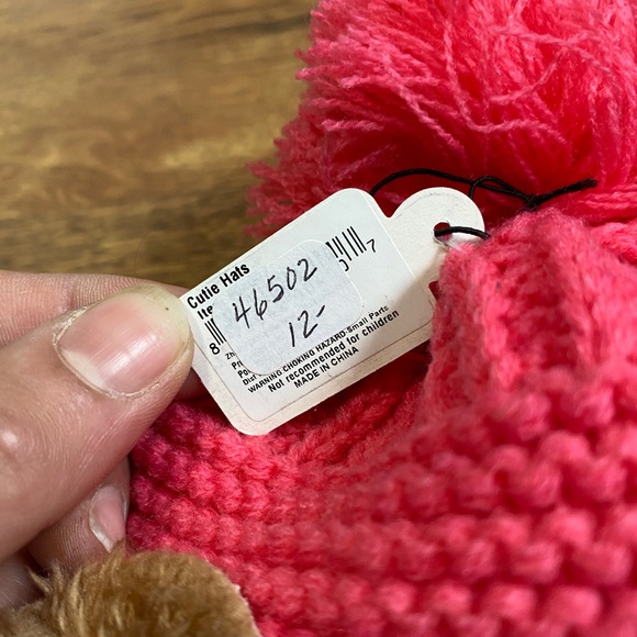 Cutie Hats Pink & Yellow Bear Hat- Size Small - Picture 2 of 4